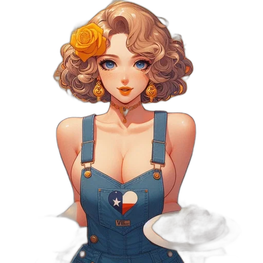 dress, flower, staff, face transparent PNG cut-out