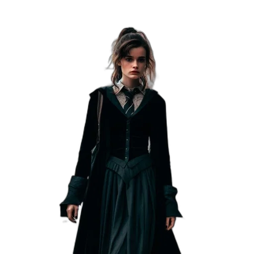 dress, jacket, staff, face transparent PNG cut-out