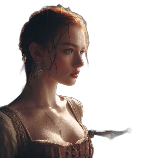 dress, sword, dragon, face transparent PNG cut-out