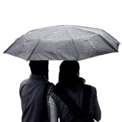 umbrella, jacket, hat, staff transparent PNG cut-out