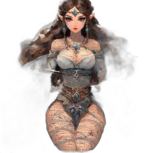 dress, jewelry, fantasy art, concept art transparent PNG cut-out