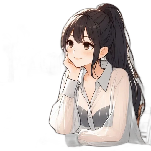 dress, face, flower, hair transparent PNG cut-out