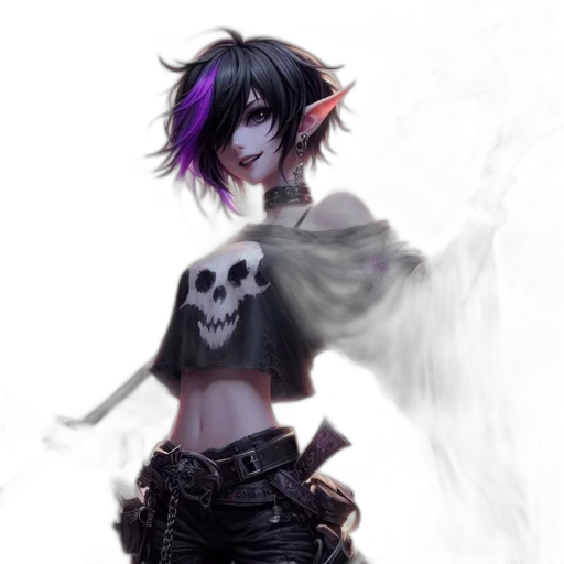 mask, creature, jacket, staff transparent PNG cut-out