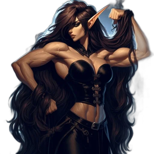 hair, comic book art, fantasy art, concept art transparent PNG cut-out