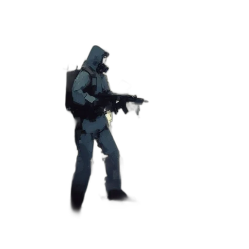 weapon, jacket, staff, robot transparent PNG cut-out