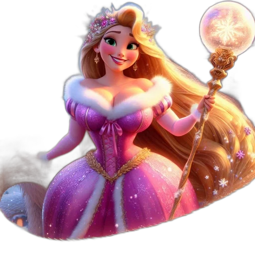 dress, crown, staff, jewelry transparent PNG cut-out