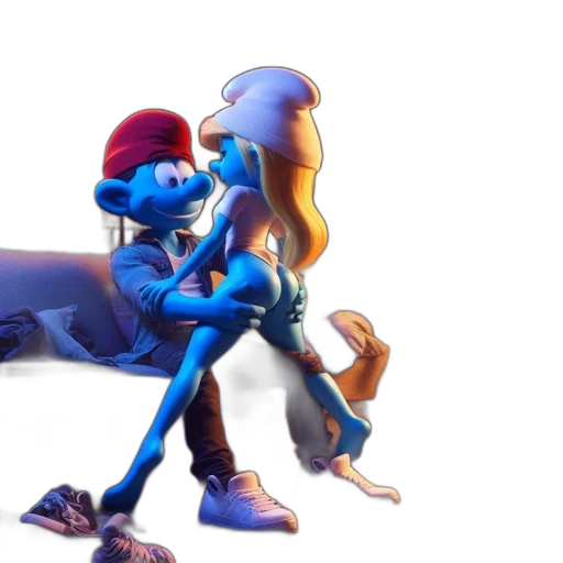 concept art, 3d render, fire, blue transparent PNG cut-out
