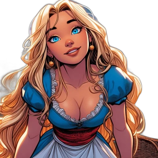 dress, comic book art, fantasy art, cartoon transparent PNG cut-out