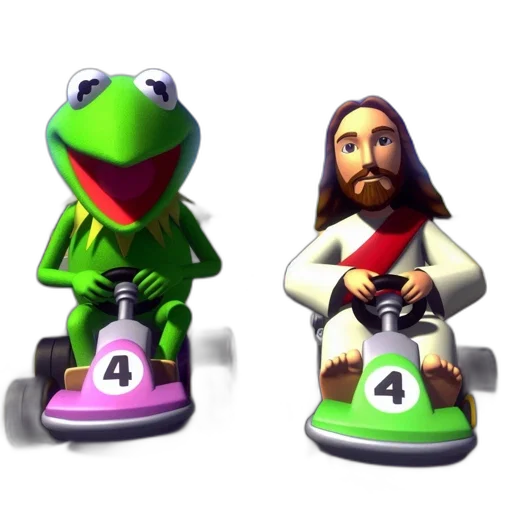 3d render, concept art, photorealistic, kermit transparent PNG cut-out