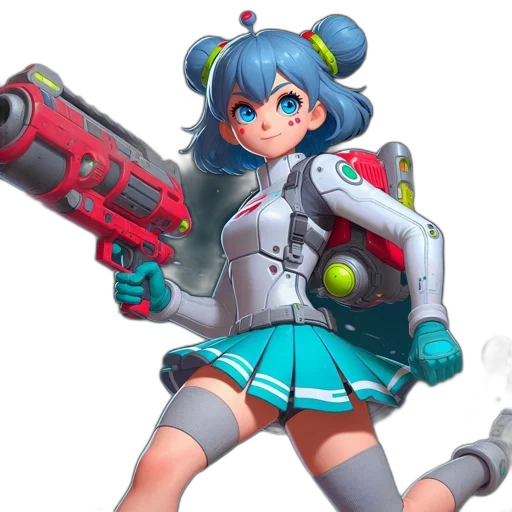 weapon, robot, staff, jacket transparent PNG cut-out