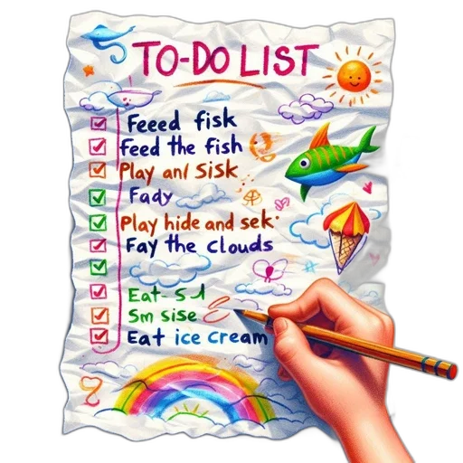 colorful, illustration, to-do, list transparent PNG cut-out