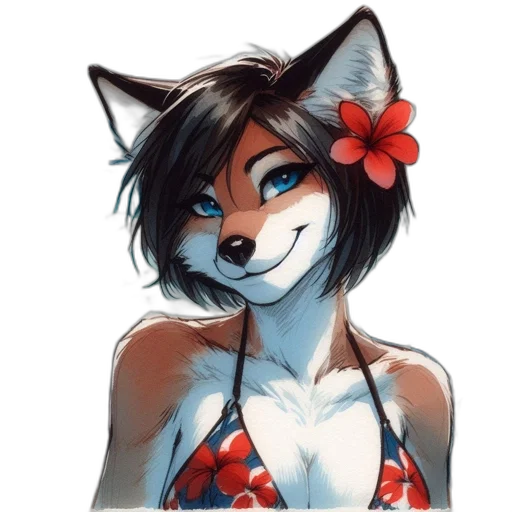 flower, dress, staff, animal transparent PNG cut-out
