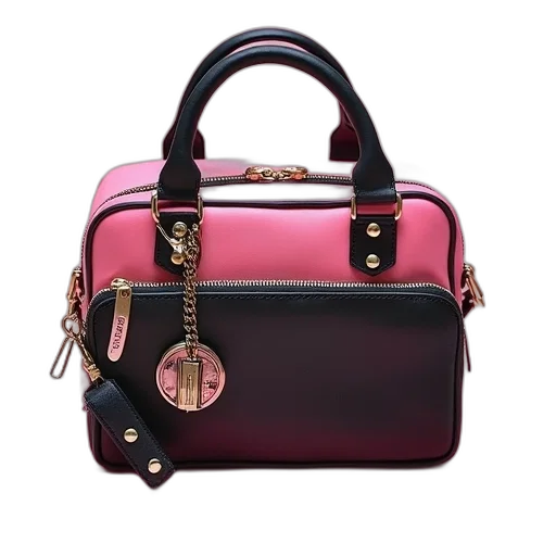 pink, black, motorcycle, purse transparent PNG cut-out