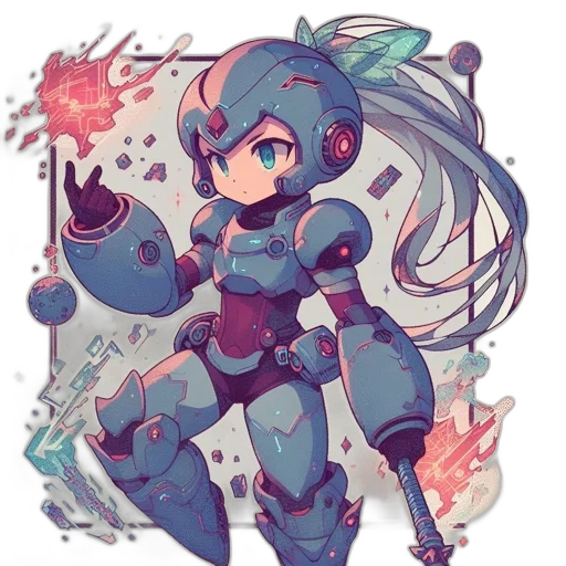 robot, weapon, staff, dragon transparent PNG cut-out