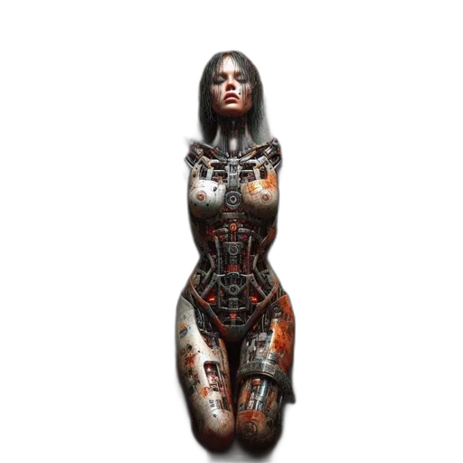 dress, robot, jewelry, face transparent PNG cut-out