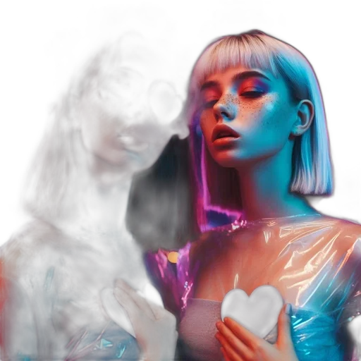 concept art, vaporwave, neon lights, fire transparent PNG cut-out