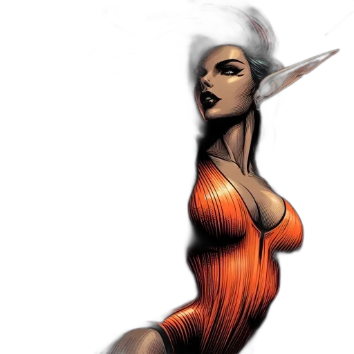 dress, comic book art, concept art, fantasy art transparent PNG cut-out