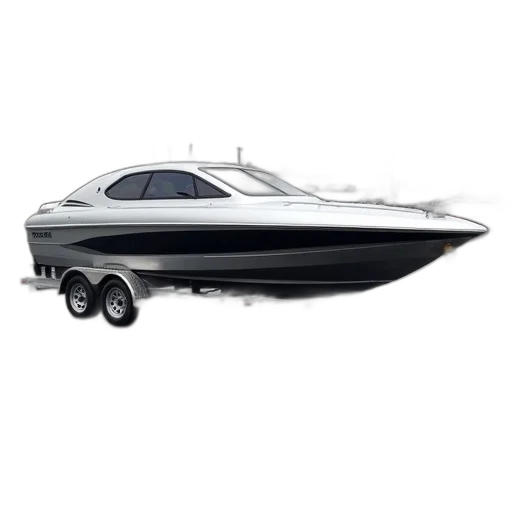 sleek, modern, speedboat, metallic transparent PNG cut-out
