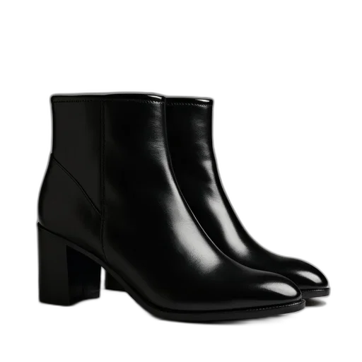 shoes, pair, black, calf transparent PNG cut-out