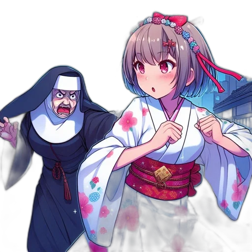 dress, creature, staff, weapon transparent PNG cut-out