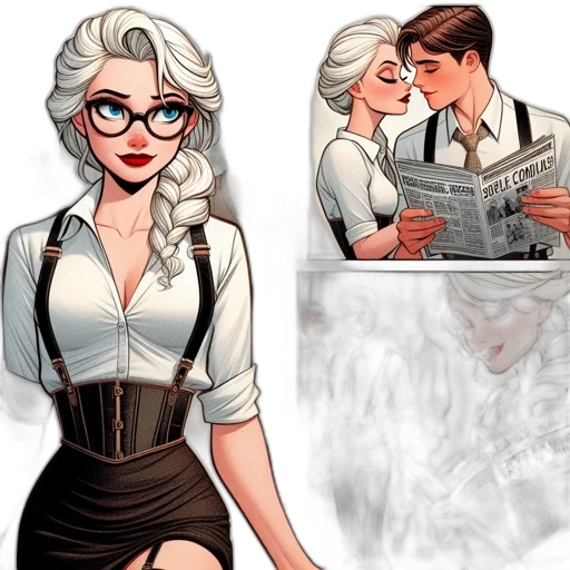 comic book art, concept art, cartoon, fantasy art transparent PNG cut-out