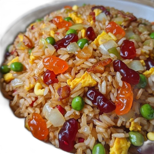food, photorealistic, colorful, rice transparent PNG cut-out