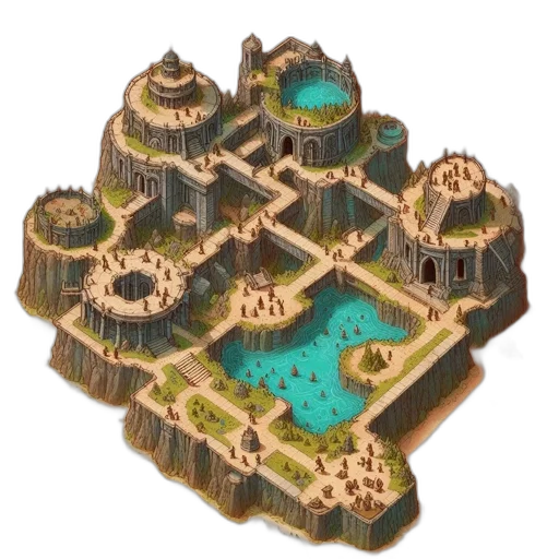 building, concept art, 3d render, fantasy art transparent PNG cut-out