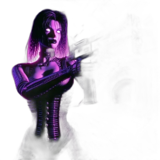 weapon, robot, mask, cyberpunk transparent PNG cut-out