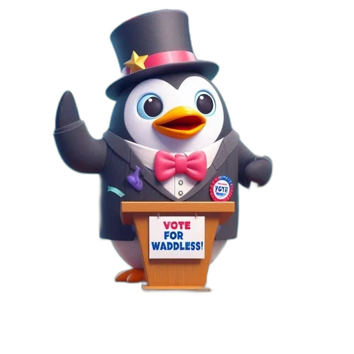 staff, 3d render, concept art, penguin transparent PNG cut-out