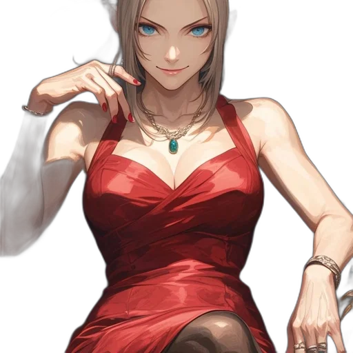 dress, jewelry, staff, face transparent PNG cut-out