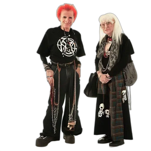 two, elderly, individuals, stand transparent PNG cut-out