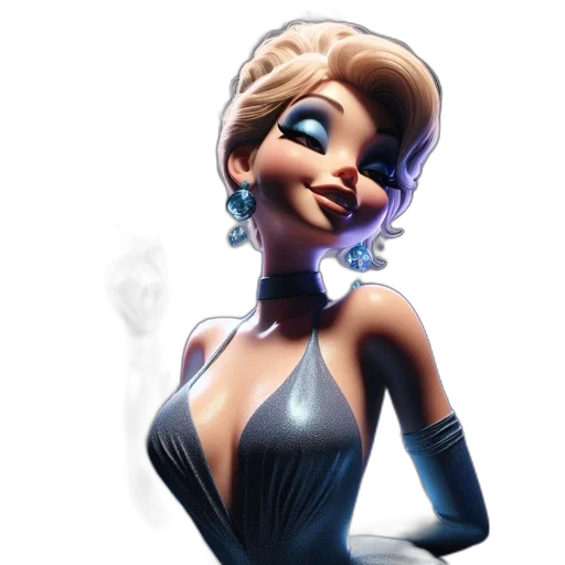 dress, face, concept art, 3d render transparent PNG cut-out