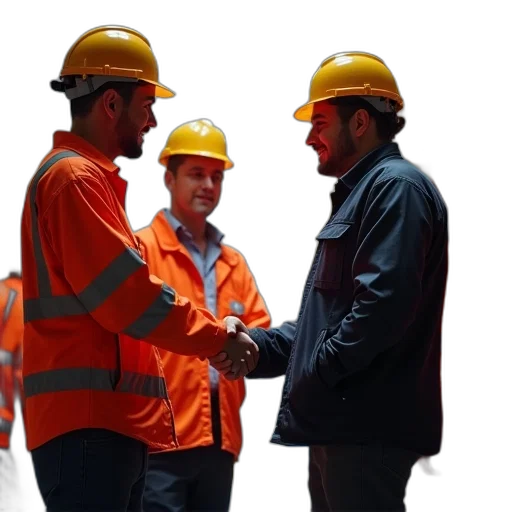 staff, group, men, safety transparent PNG cut-out