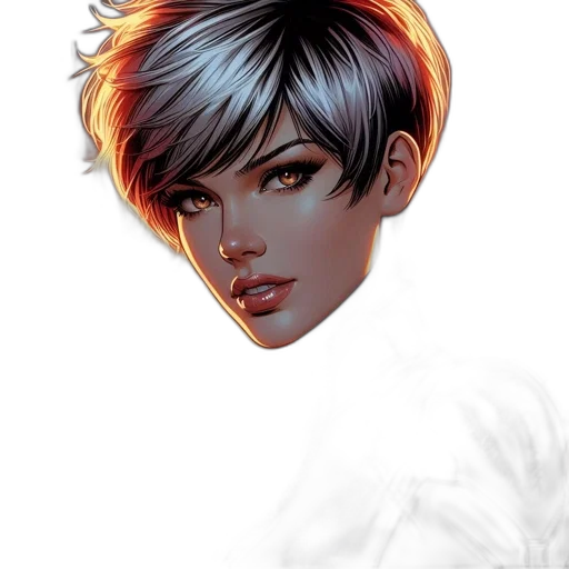 face, hair, comic book art, fantasy art transparent PNG cut-out
