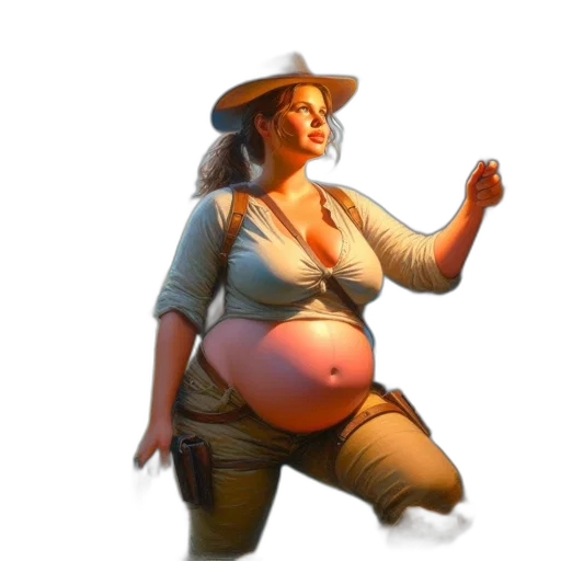 hat, staff, concept art, photorealistic transparent PNG cut-out