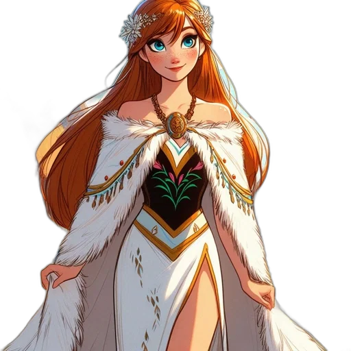 dress, crown, jewelry, fantasy art transparent PNG cut-out