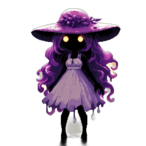 hat, dress, creature, staff transparent PNG cut-out
