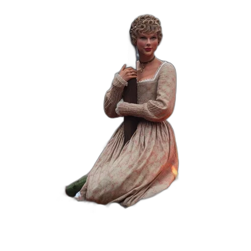 dress, staff, creature, 3d render transparent PNG cut-out