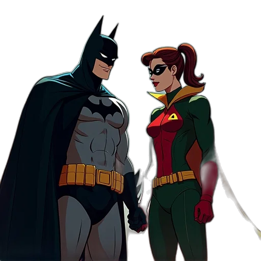 comic book art, concept art, cartoon, batman transparent PNG cut-out