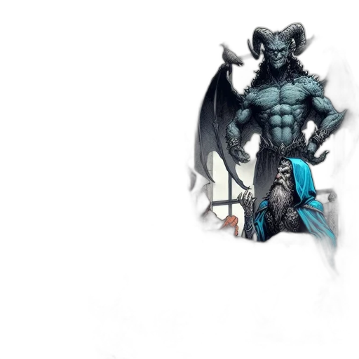dragon, creature, staff, fantasy art transparent PNG cut-out