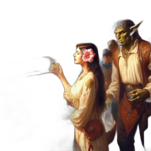 concept art, fantasy art, comic book art, watercolor transparent PNG cut-out