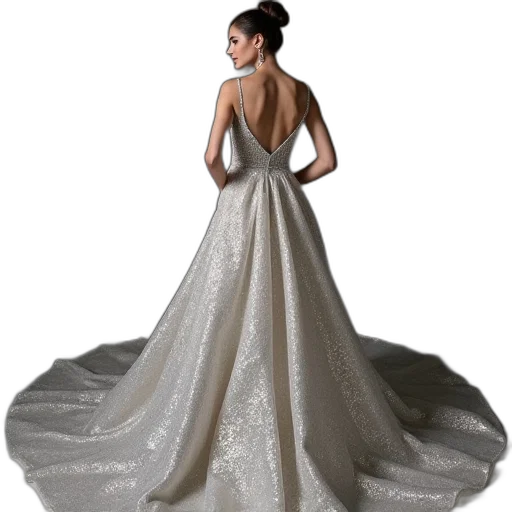dress, photorealistic, metallic, gown transparent PNG cut-out
