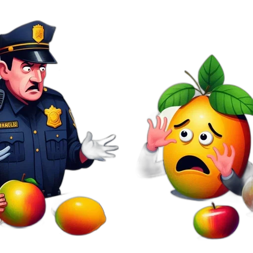 concept art, two, anthropomorphized, fruits transparent PNG cut-out