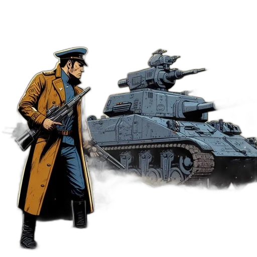 jacket, weapon, concept art, comic book art transparent PNG cut-out