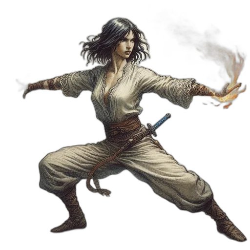 staff, dragon, sword, fantasy art transparent PNG cut-out