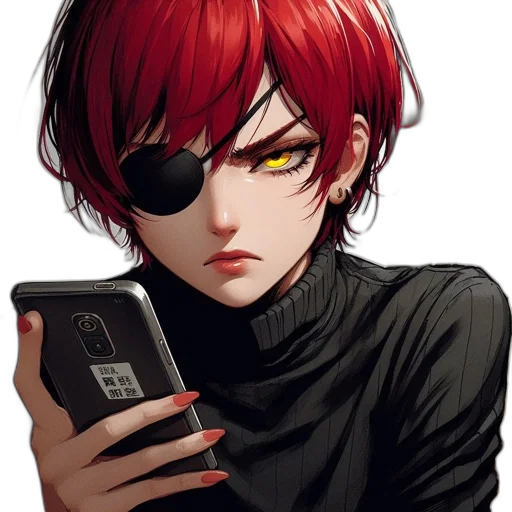 weapon, face, cyberpunk, anime transparent PNG cut-out
