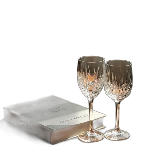 pair, crystal, wine, glasses transparent PNG cut-out