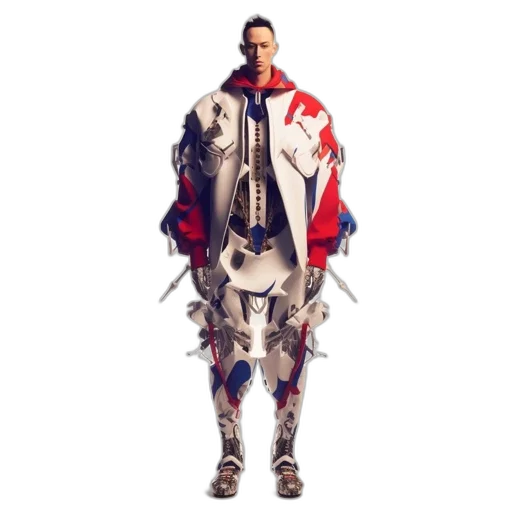 jacket, robot, concept art, 3d render transparent PNG cut-out