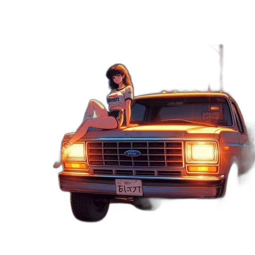 car, concept art, photorealistic, pixel art transparent PNG cut-out