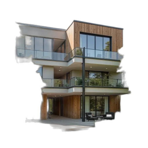 building, 3d render, photorealistic, concept art transparent PNG cut-out